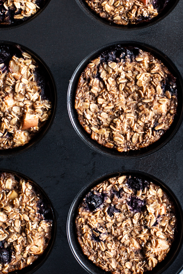 Apple Berry Baked Oatmeal Cups | The Full Helping