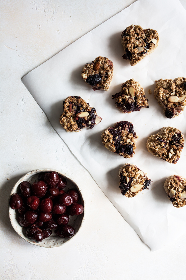 Sweet Cherry Oat Crumble Bars | The Full Helping