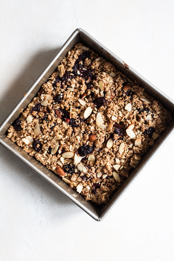 Sweet Cherry Oat Crumble Bars | The Full Helping