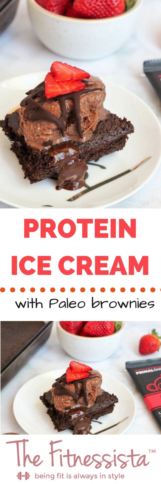 This dairy-free healthy protein ice cream is a delicious and awesome snack idea. To take it over the top, serve with Paleo brownies. fitnessista.com