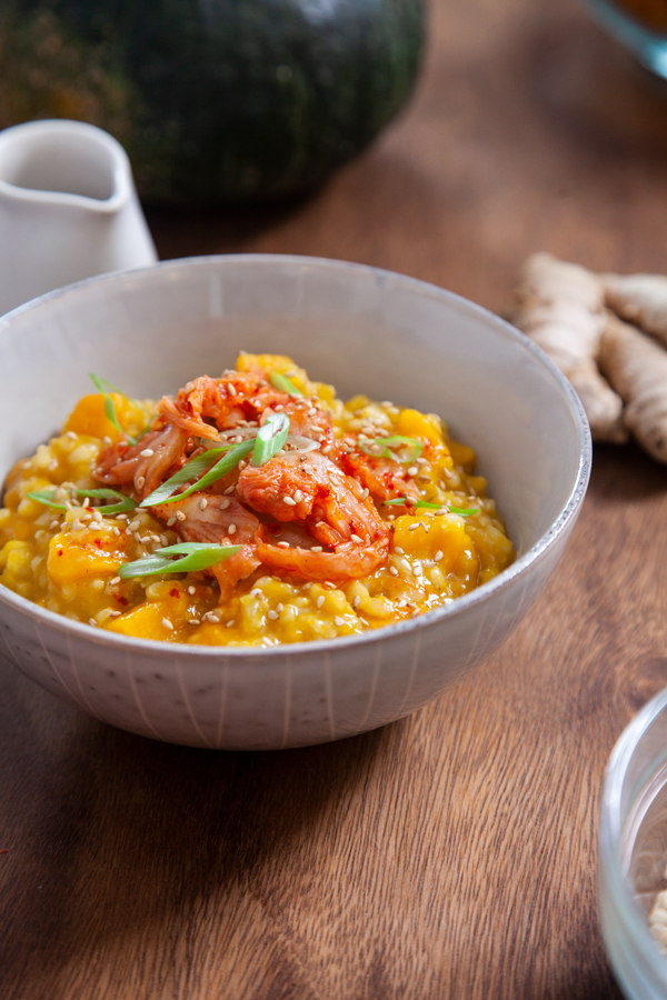 Savory Squash & Kimchi Breakfast Porridge | The Full Helping