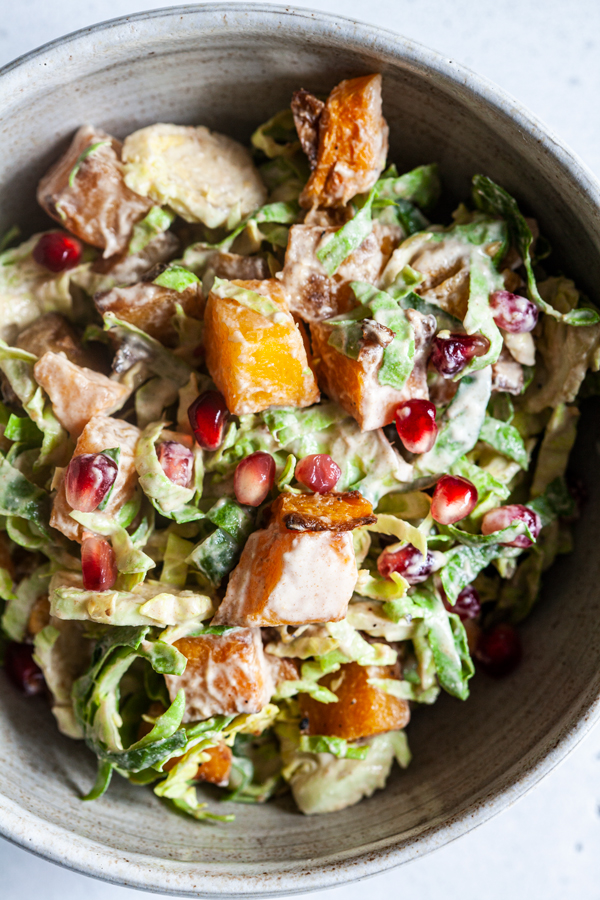 Roasted Butternut & Shaved Brussels Sprout Salad | The Full Helping