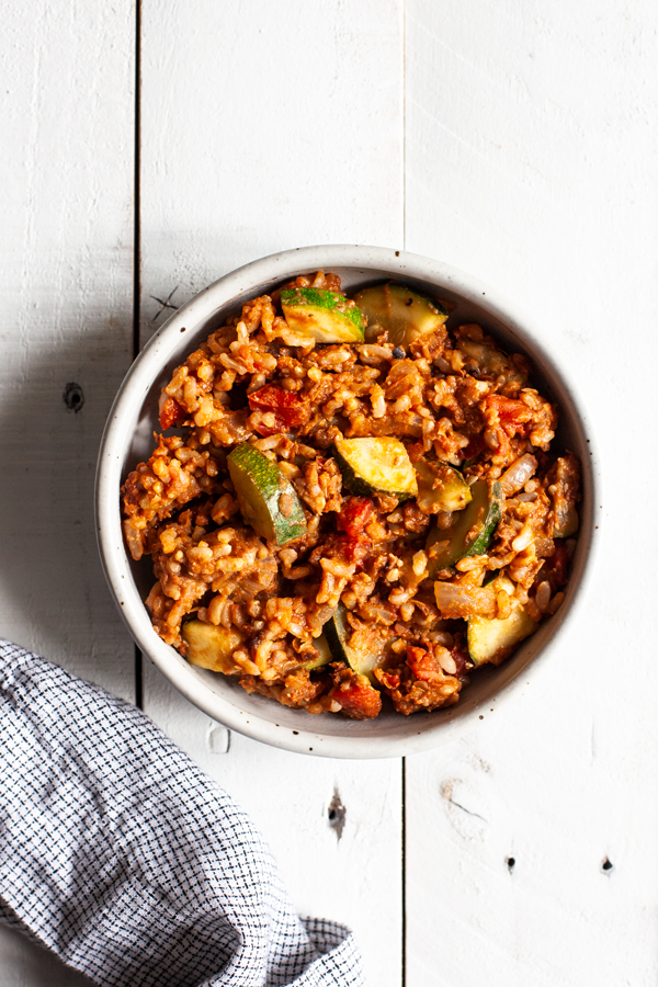 One Skillet Spiced Lentil Walnut Rice | The Full Helping