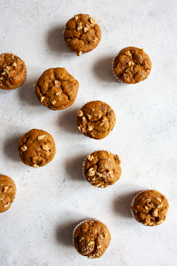 Vegan Pumpkin Cranberry Walnut Muffins | The Full Helping