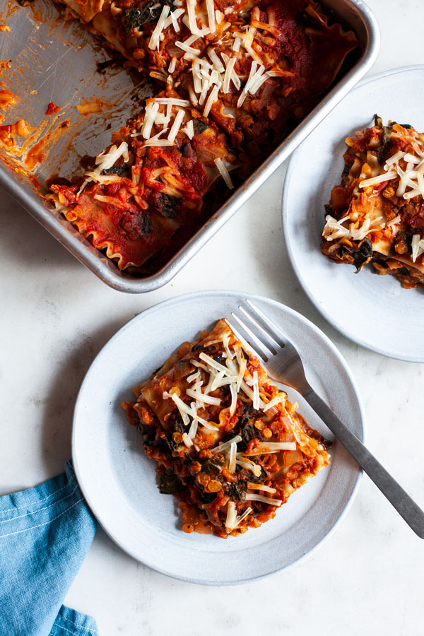 Wholesome Vegan Lentil, Mushroom & Kale Lasagna | The Full Helping