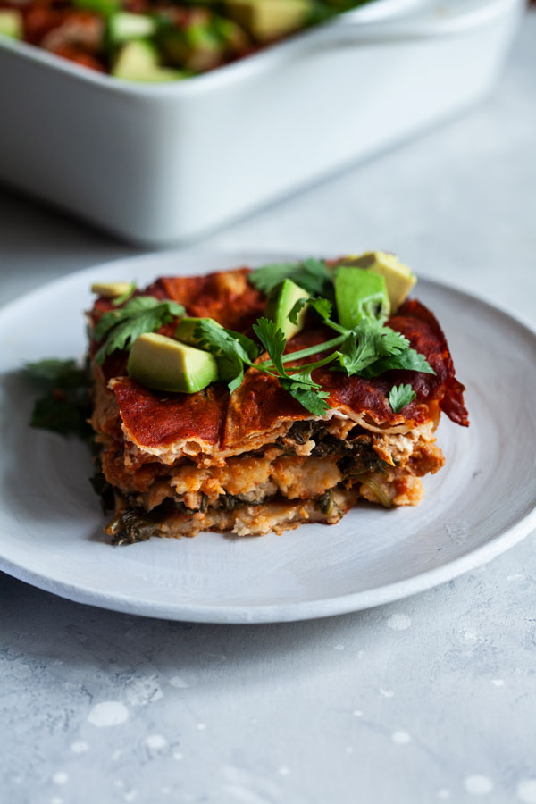 Vegan Chick'n Enchilada Breakfast Casserole | The Full Helping