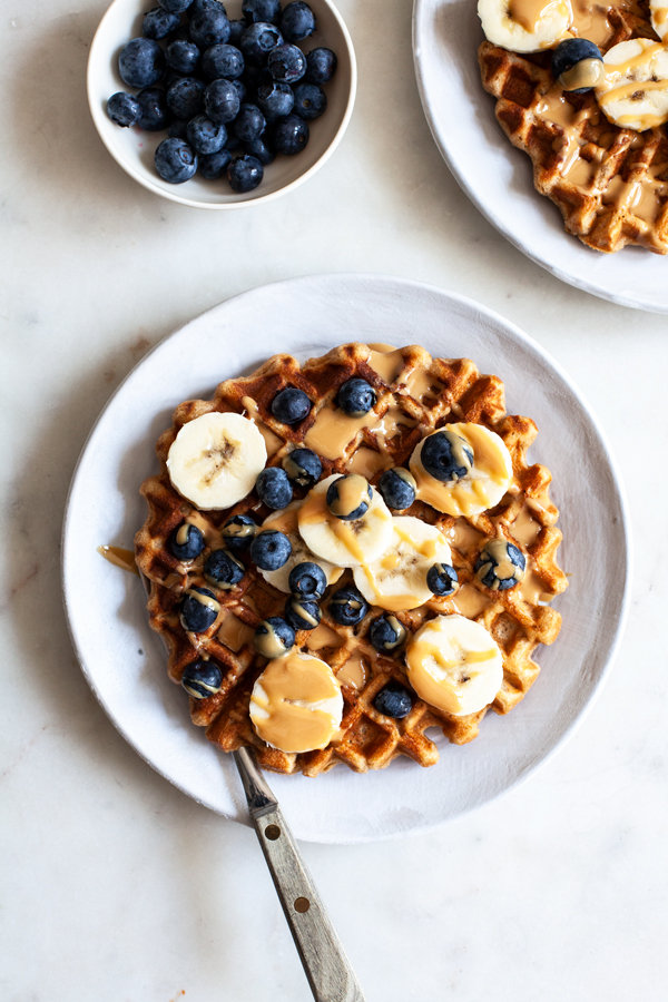 Vegan Peanut Butter Waffles | The Full Helping