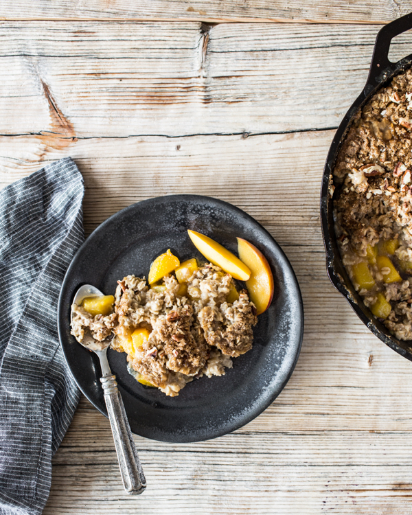 Skillet Baked Oatmeal with Summer Stone Fruit | The Full Helping