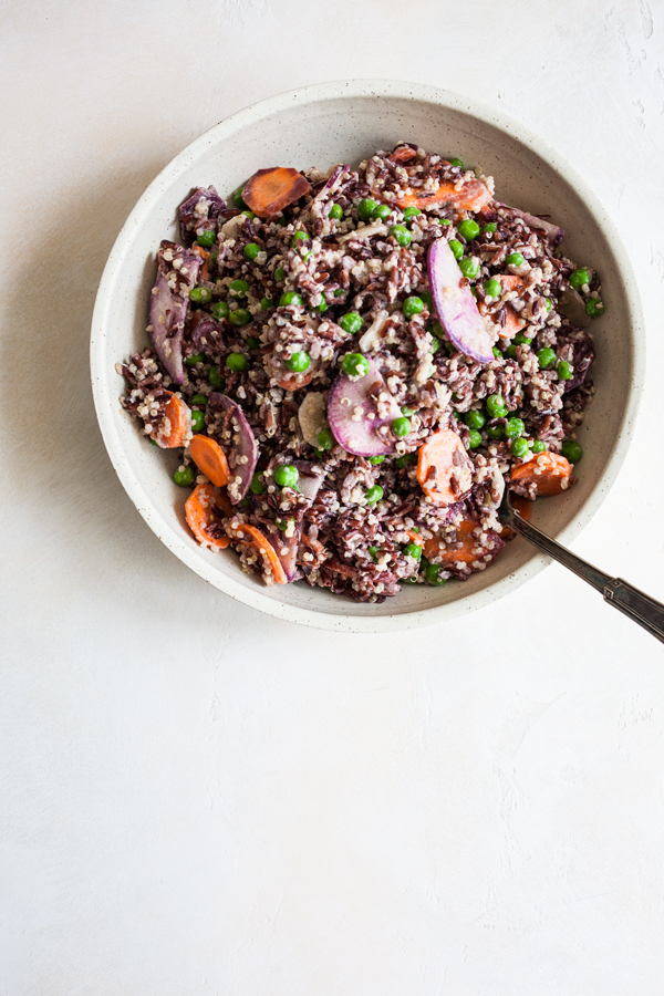 Black Rice & Quinoa Spring Salad with Peas | The Full Helping