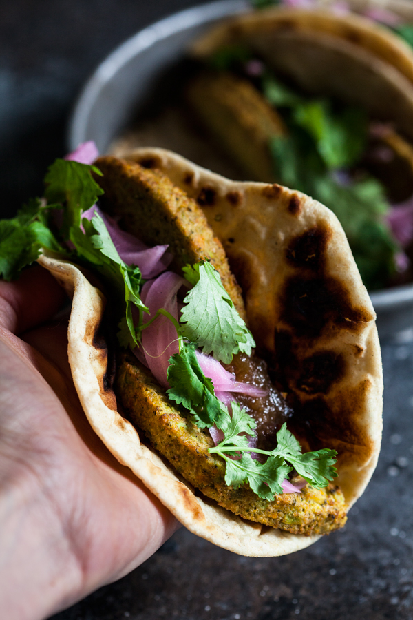 Bombay Wraps with Apple Raisin Chutney & Quick Pickled Onions | The Full Helping