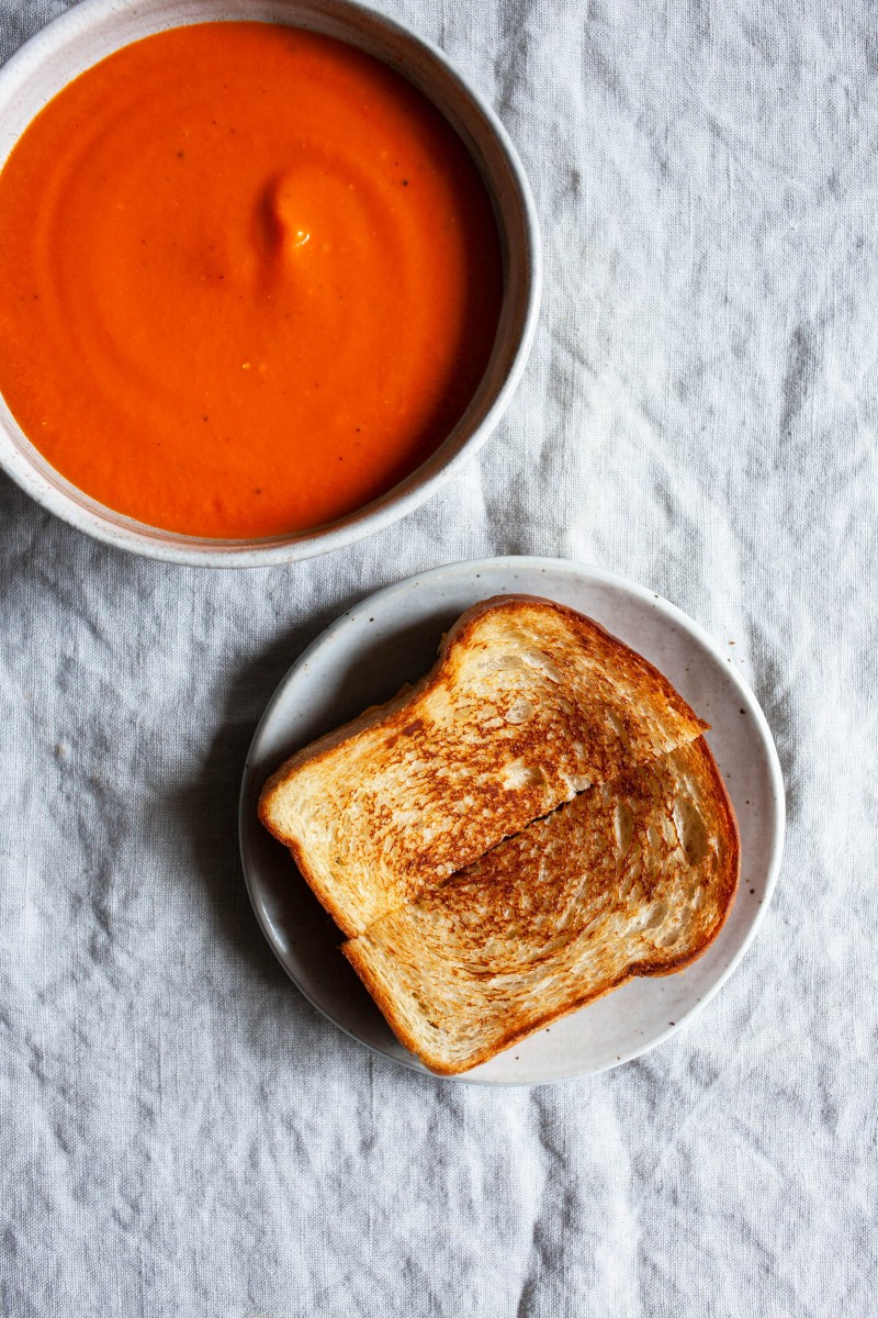 Vegan Pantry Tomato Soup & Grilled Cheese | The Full Helping