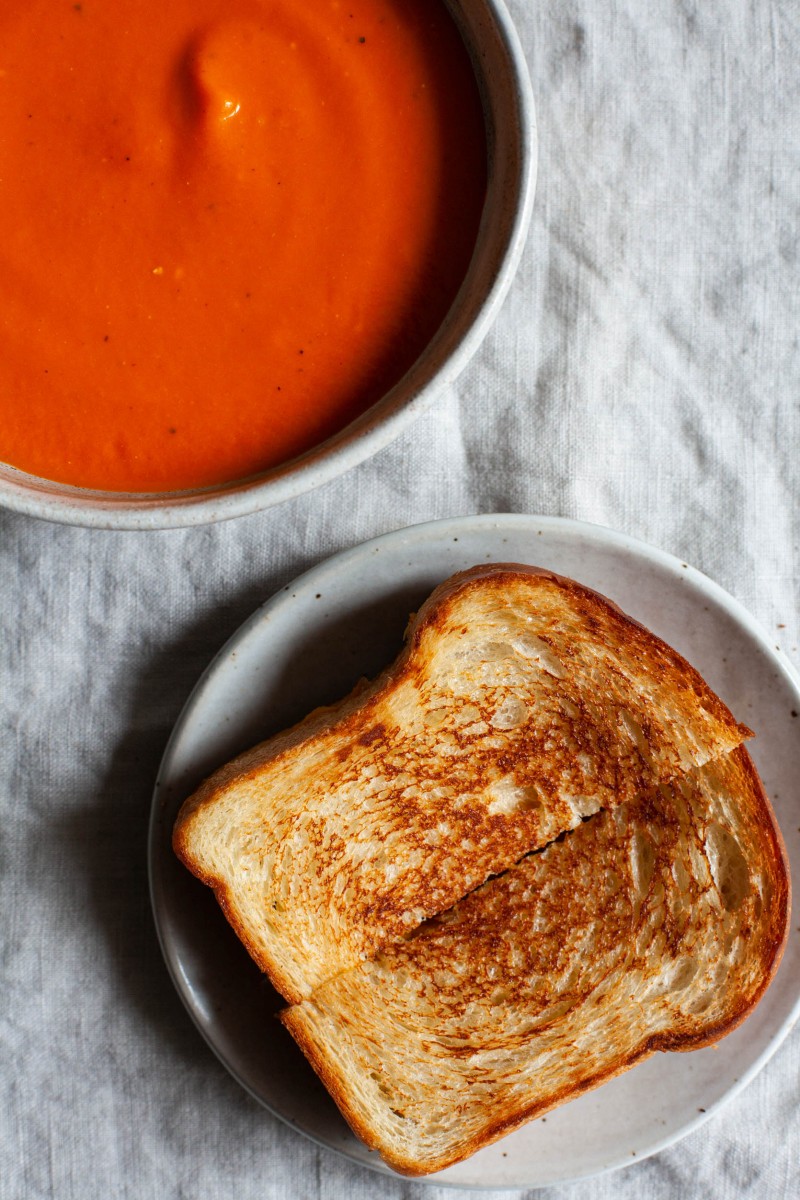 Vegan Pantry Tomato Soup & Grilled Cheese | The Full Helping