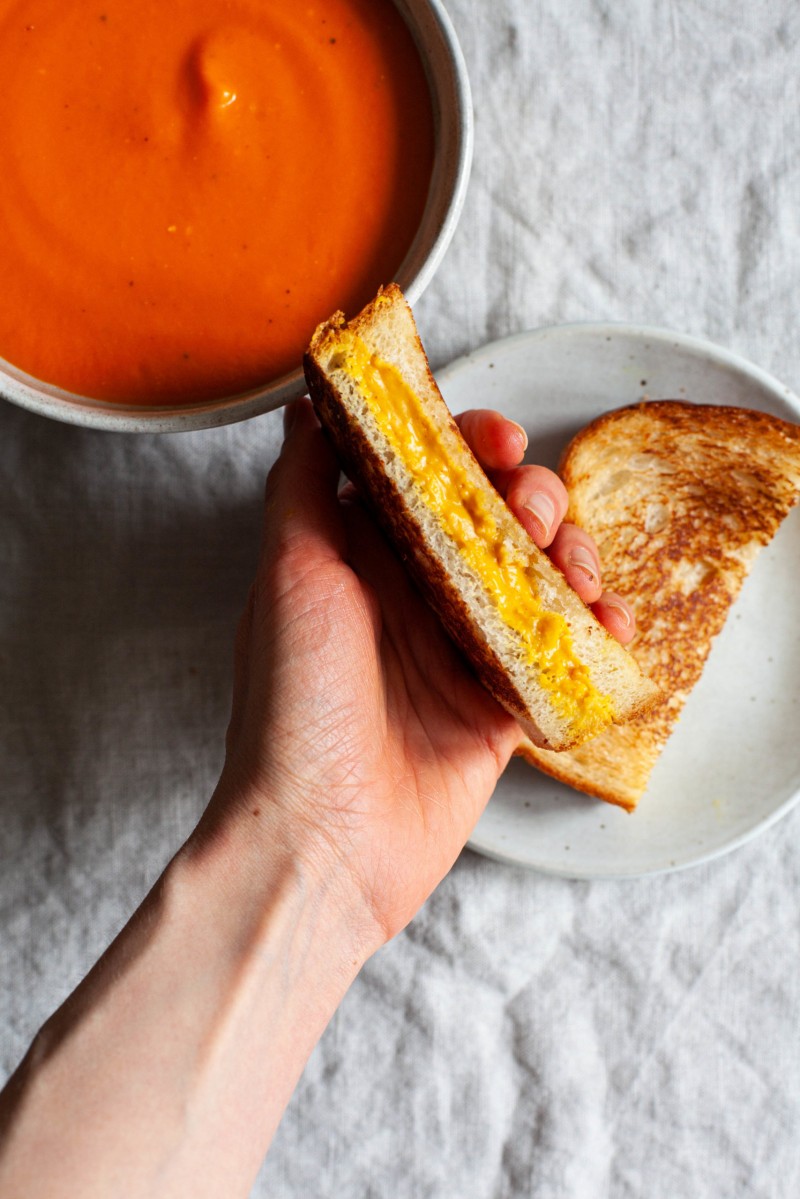 Vegan Pantry Tomato Soup & Grilled Cheese | The Full Helping